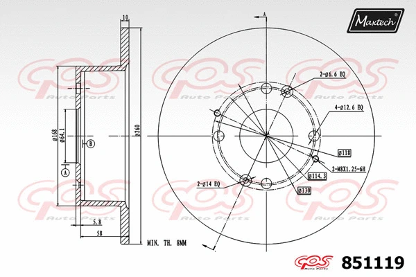 Disque de frein MAXTECH 851119