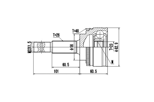 Jeu de joints, arbre de transmission DYNAMATRIX DCV859022