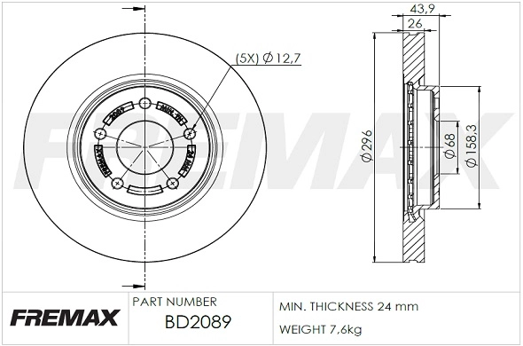 Disque de frein FREMAX BD-2089