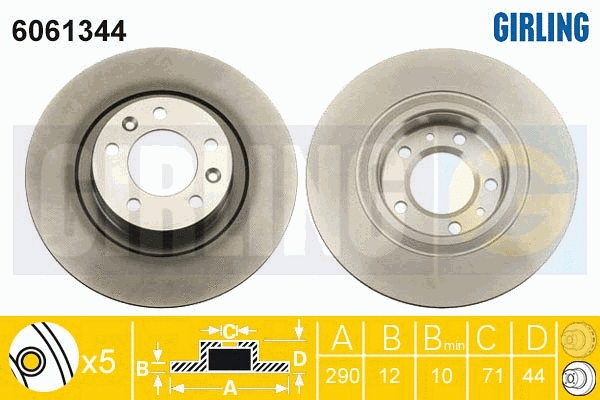 Disque de frein GIRLING 6061344