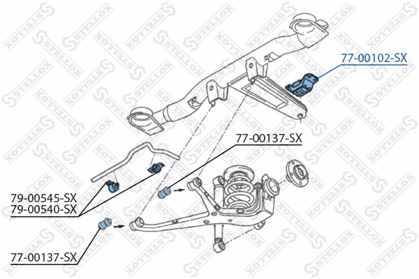 Suspension, bras de liaison STELLOX 77-00102-SX