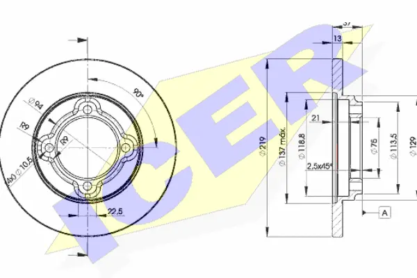 Disque de frein ICER 78BD3252-2
