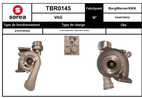 Turbocompresseur, suralimentation EAI TBR0145