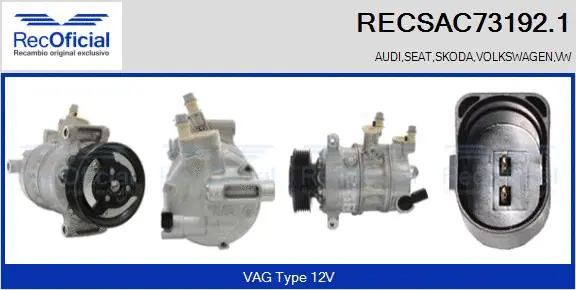 Compresseur, climatisation RECOFICIAL RECSAC73192.1