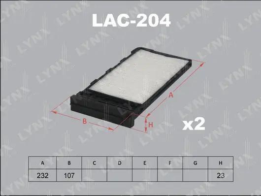 Filtre, air de l'habitacle LYNXAUTO LAC-204