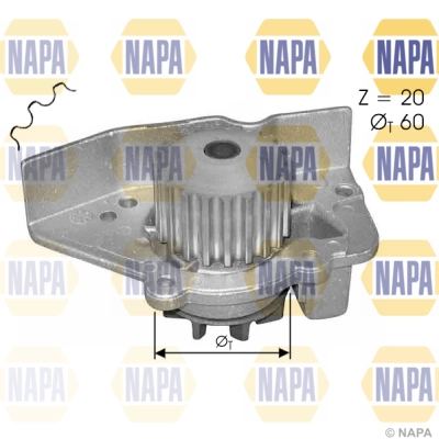 Pompe à eau, refroidissement du moteur NAPA NWP1391