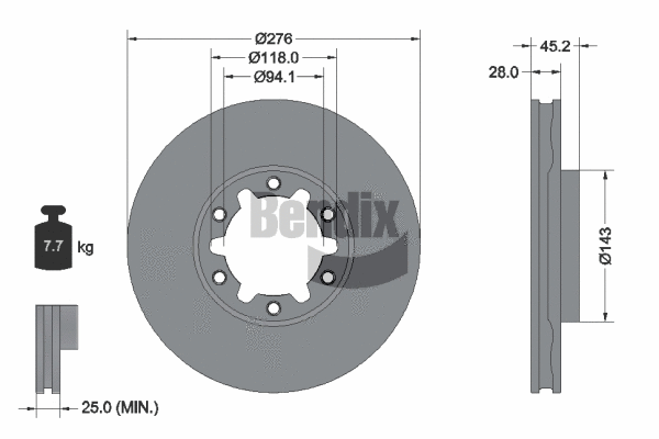 Disque de frein BENDIX Braking BDS2298