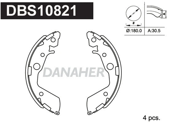 Jeu de mâchoires de frein DANAHER DBS10821