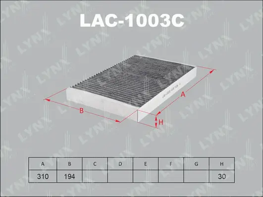 Filtre, air de l'habitacle LYNXAUTO LAC-1003C