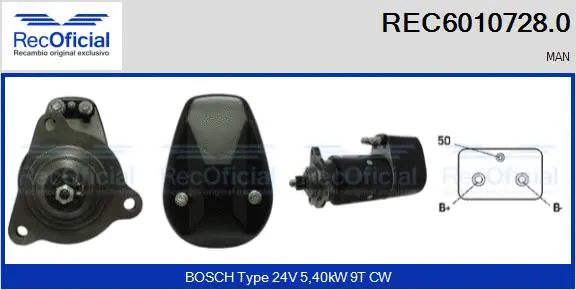Démarreur RECOFICIAL REC6010728.0