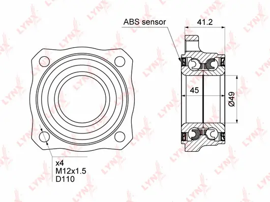 Kit de roulements de roue LYNXAUTO WB-1478