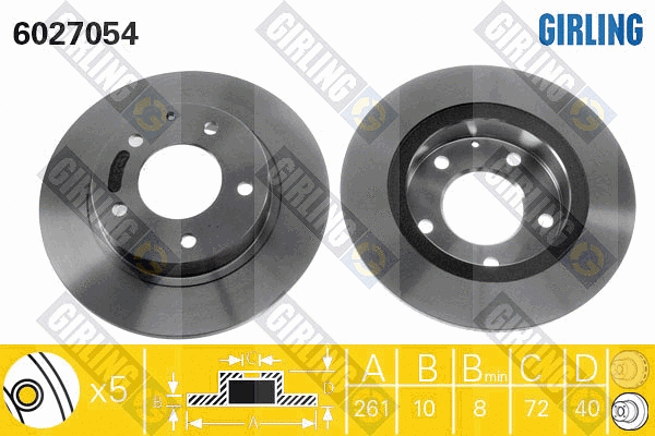 Disque de frein GIRLING 6027054