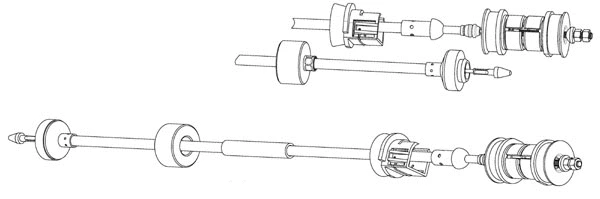 Tirette à câble, commande d'embrayage CEF PU01149