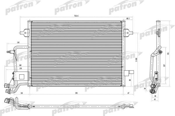 Condenseur, climatisation PATRON PRS1142