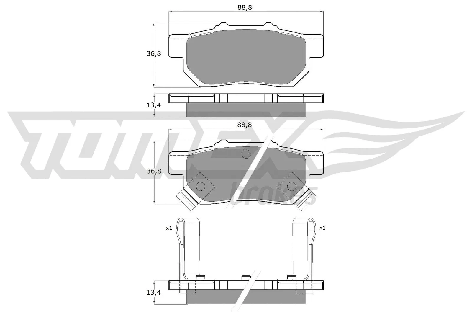 Kit de plaquettes de frein, frein à disque TOMEX Brakes TX 10-99