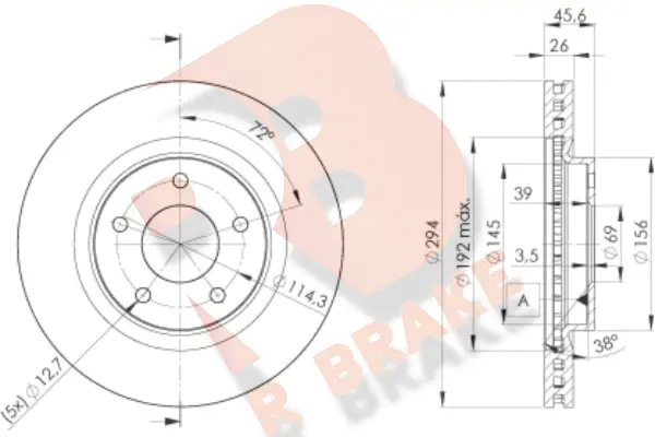 Disque de frein R BRAKE 78RBD24644