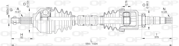 Arbre de transmission OPEN PARTS DRS6320.00
