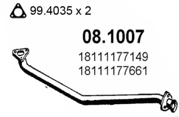 Tuyau d'échappement ASSO 08.1007