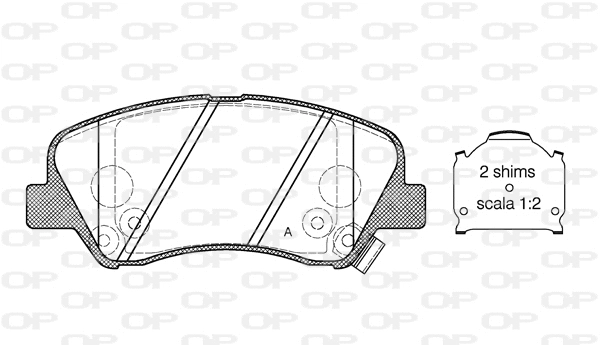 Kit de plaquettes de frein, frein à disque OPEN PARTS BPA1488.02