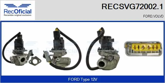 Vanne EGR RECOFICIAL RECSVG72002.1