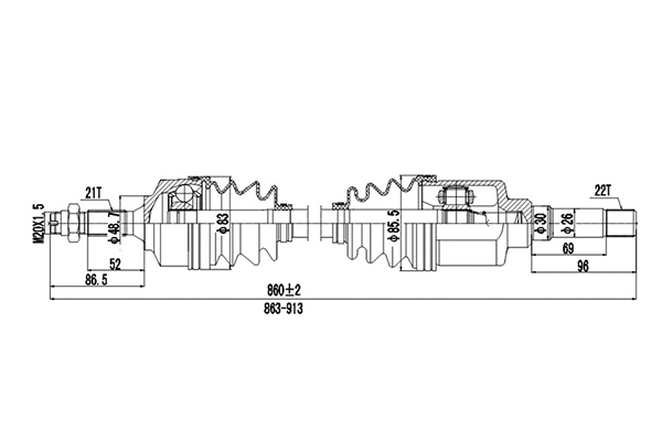 Arbre de transmission DYNAMATRIX DDS299271