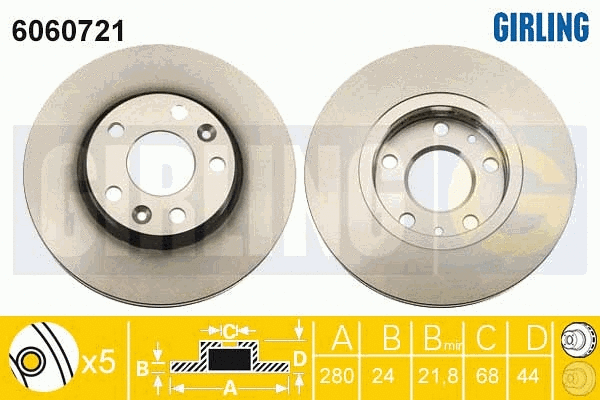 Disque de frein GIRLING 6060721