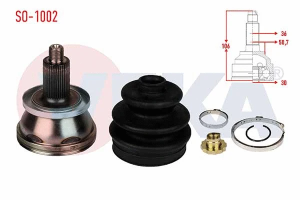 Jeu de joints, arbre de transmission VEKA SO-1002