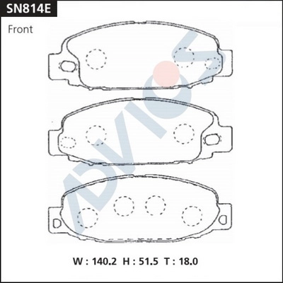 Kit de plaquettes de frein, frein à disque ADVICS SN814E