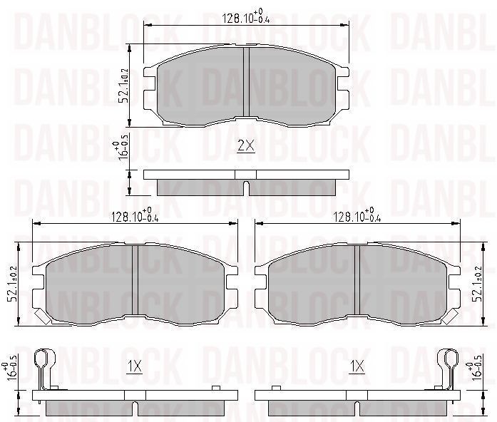 Kit de plaquettes de frein, frein à disque DANBLOCK DB 510141