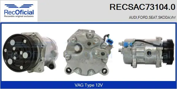 Compresseur, climatisation RECOFICIAL RECSAC73104.0