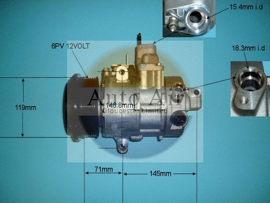 Compresseur, climatisation AUTO AIR GLOUCESTER 14-1243
