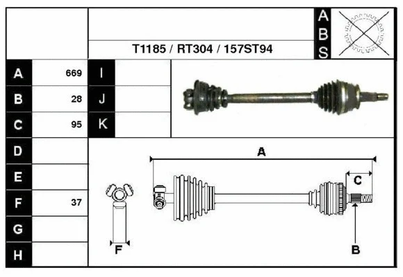 Arbre de transmission Technika 38157
