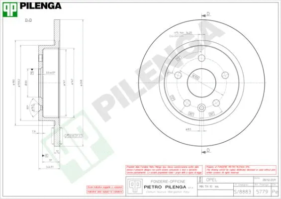 Disque de frein PILENGA 5779
