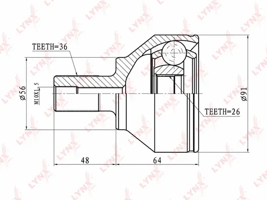 Jeu de joints, arbre de transmission LYNXAUTO CO-3057
