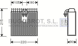 Évaporateur climatisation BUGOBROT 70-FTV257
