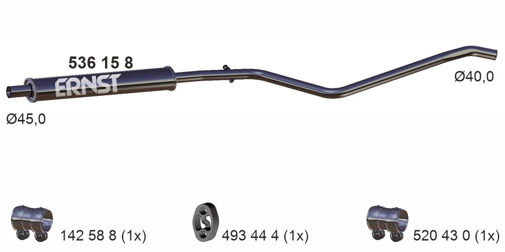 Silencieux central ERNST 536158