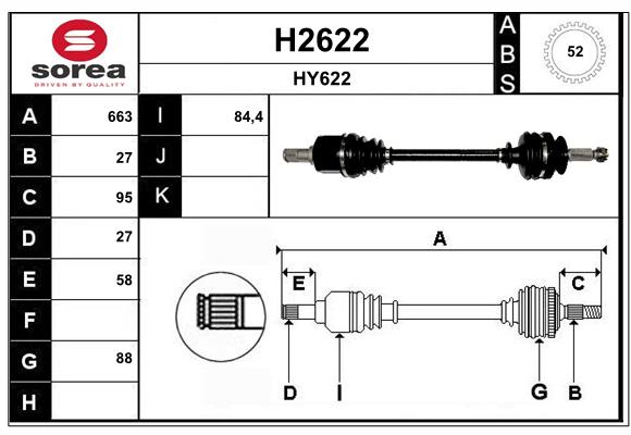 Arbre de transmission SNRA H2622