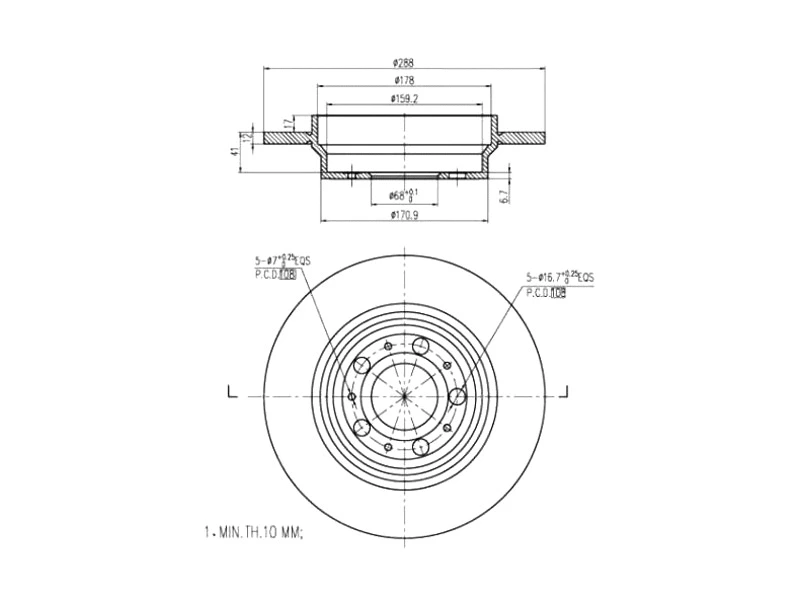 Disque de frein A.Z. Meisterteile AZMT-44-024-1044