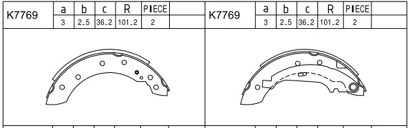 Jeu de mâchoires de frein ASIMCO K7769