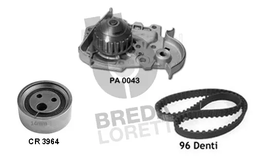 Pompe à eau + kit de courroie crantée BREDA LORETT KPA0371B