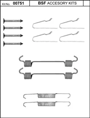 Kit d'accessoires, mâchoires de frein de stationnement BSF 00751