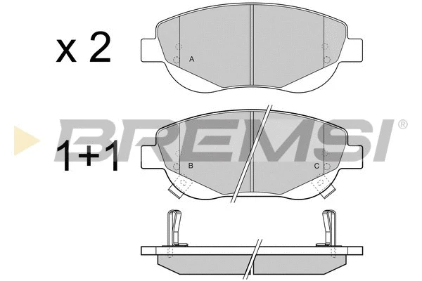 Kit de plaquettes de frein, frein à disque BREMSI BP3421