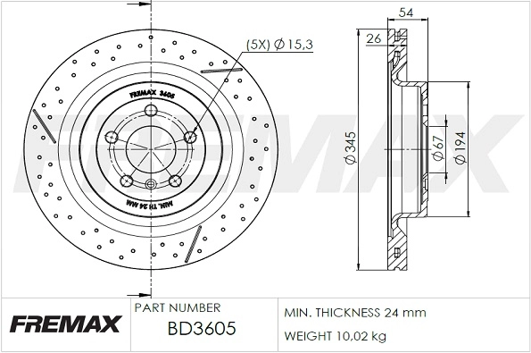 Disque de frein FREMAX BD-3605