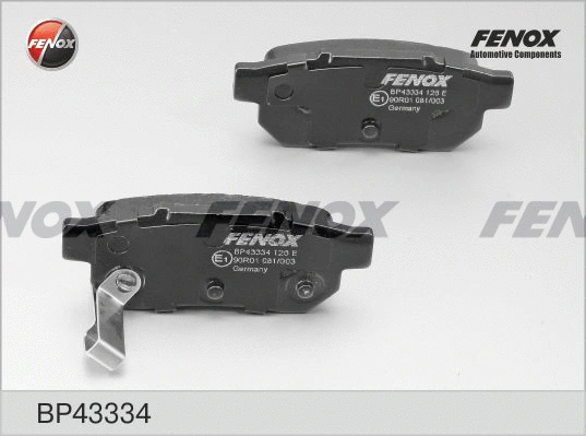 Kit de plaquettes de frein, frein à disque FENOX BP43334