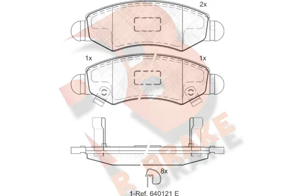 Kit de plaquettes de frein, frein à disque R BRAKE RB1731