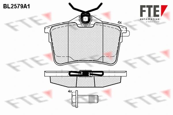 Kit de plaquettes de frein, frein à disque FTE 9010830