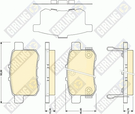Kit de plaquettes de frein, frein à disque GIRLING 6134829
