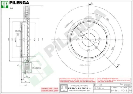 Disque de frein PILENGA V043