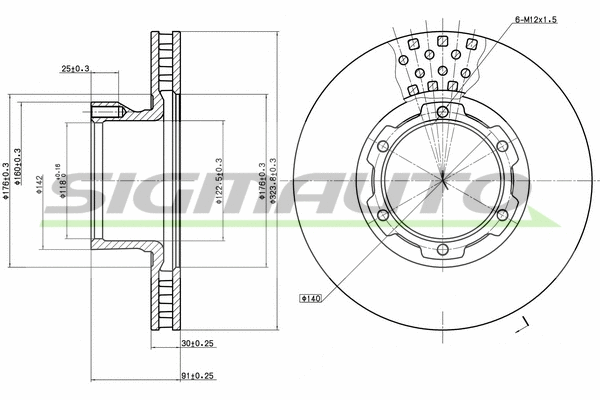 Disque de frein SIGMAUTO DBA632V