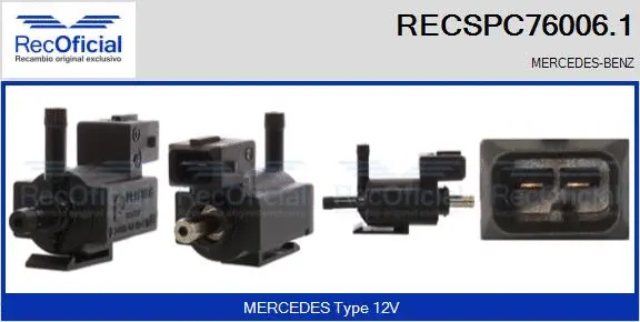 Transmetteur de pression, contrôle des gaz d'échappement RECOFICIAL RECSPC76006.1